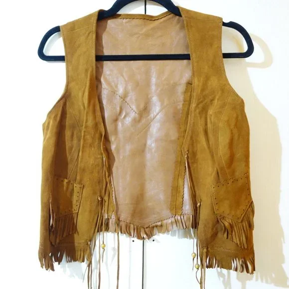 Native American Leather Vest Jackets Coats Vintage Southwestern